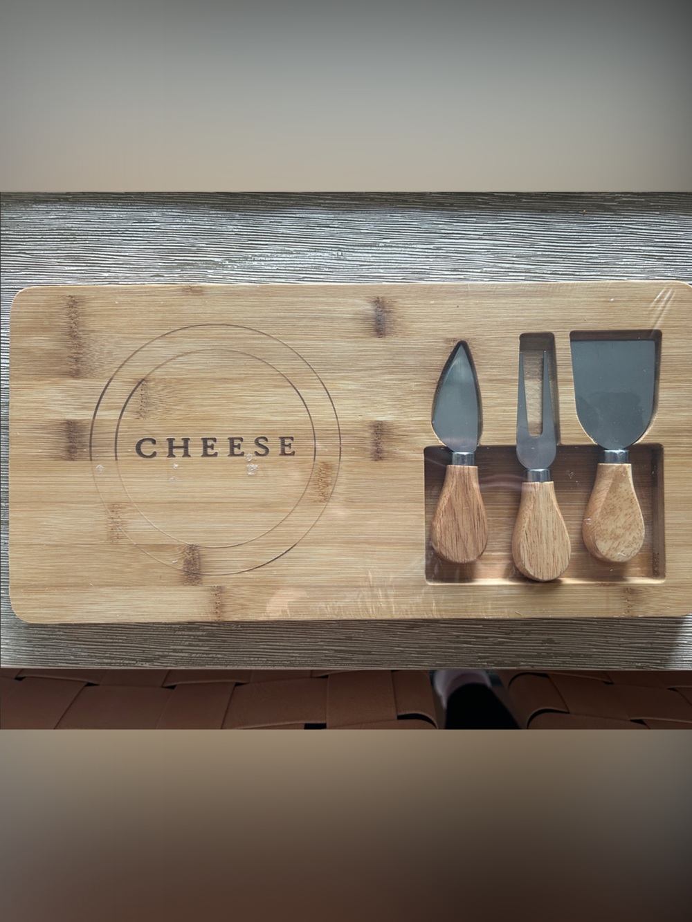 Bamboo Cheese Board Set
